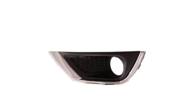 Grila bara Jeep Compass, 06.2017-, Fata, partea Stanga, cromat/negru; cu gaura pentru lampa de ceata, Aftermarket