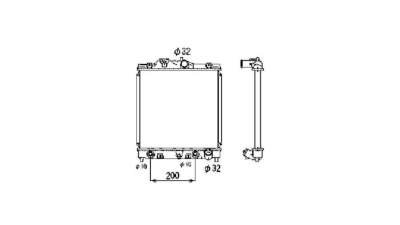 Radiator racire Honda Civic, 09.1991-09.1995, Honda Crx, 1991-04.1998, Motorizare 1, 6 77/92/118kw Benzina, tip climatizare Cu/fara AC, cutie automata, tip Denso, diametru intrare/iesire 32/32mm, dimensiune 348x350x25mm, Cu lipire fagure prin brazare, Aft