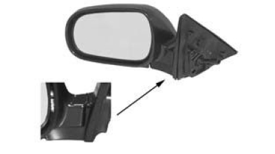 Oglinda exterioara Honda Civic 3-Usi Hatchback (Jp) 10.1995-07.2001partea dreapta View Max crom convex gri grunduita partial reglare parghie fara incalzire