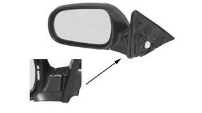 Oglinda exterioara Honda Civic 4-Usi Sedan (Jp) 10.1995-07.2001 partea dreapta View Max crom convex grunduita partial reglare electrica fara incalzire 3810525M