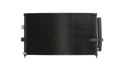 Condensator climatizare Honda Civic Sedan/Coupe, 01.2004-09.2005, motor 1.3, 61 kw benzina/electric, cutie CVT, full aluminiu brazat, 670 (620)x385 (370)x16 mm, cu uscator si filtru integrat
