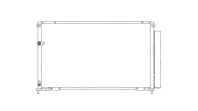 Condensator climatizare Honda Civic, 2005-2012, motor 1.4, 74 kw benzina; 2.2 iCTDI, 103 kw diesel, cutie manuala, full aluminiu brazat, 646 (605)x384 (364)x16 mm, cu uscator si filtru integrat