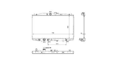 Radiator racire Honda Accord Type S, 01.2003-05.2008, Motorizare 2, 4 140kw Benzina, tip climatizare Cu/fara AC, cutie automata, tip Denso, diametru intrare/iesire 32, 5/32, 5mm, dimensiune 717x400x16mm, Cu lipire fagure prin brazare, KOYO