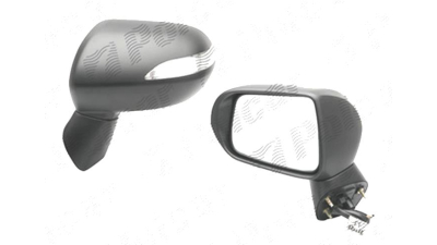 Oglinda exterioara Honda Jazz/Fit (Gd), 2005-10.2008, Stanga, reglare electrica; carcasa neagra, grunduit; geam convex; cromat; cu semnalizare, View Max