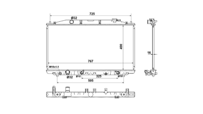 Radiator racire Honda Accord (Cu2) Type-S, 06.2008-, Motorizare 2, 4 148kw Benzina, tip climatizare Cu/fara AC, cutie automata, dimensiune 768x400x16mm, Cu lipire fagure prin brazare, Aftermarket