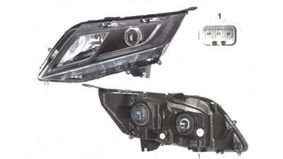 Far Honda Odyssey (Rl5), 06.2010-, fata, Stanga, 2018-, cu LED daytime running light; Tip= USA; H11+HB3; manual; omologare: SAE;