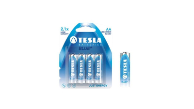 Baterie AA / R06 1,5V, 900 mAh, Tesla Blue + Zinc Carbon , set 4 bucati