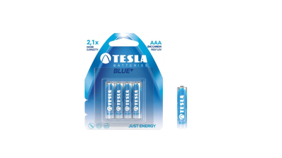 Baterie AAA / R03 1,5V, 400mAh, Tesla Blue + Zinc Carbon , set 4 bucati