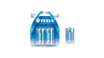 Baterie R14 / C, 1,5V, Capacity 5.2.3Ah, , Tesla Blue + Zinc Carbon, 2 buc