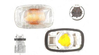 Lampa semnalizare laterala Isuzu D-Max, 01.2002-06.2012, fata, Stanga = Dreapta, alb; cu suport becuri; fara omologare, DEPO