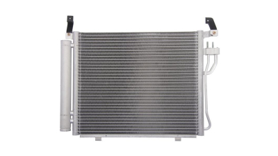 Condensator climatizare AC, HYUNDAI I10, 01.2008- motor 1,1; 1,2; I10, 01.2011- motor 1,0 benzina, aluminiu/ aluminiu brazat, 480(430)x362(351)x18 mm, cu uscator si filtru integrat