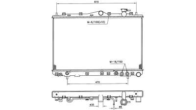 Radiator racire Hyundai Sonata, 05.1993-06.1998, Motorizare 2.0 77/92/1102kw; 3, 0 V6 107kw Benzina, tip climatizare Cu/fara AC, cutie automata, dimensiune 683x405x25mm, Cu lipire fagure prin brazare, Aftermarket