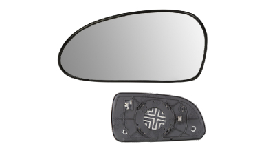 Geam oglinda exterioara cu suport fixare Hyundai Sonata (Nf), 01.2005-05.2010, Stanga, incalzita; geam convex; cromat