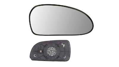 Geam oglinda exterioara cu suport fixare Hyundai Sonata (Nf), 01.2005-05.2010, Dreapta, incalzita; geam convex; cromat