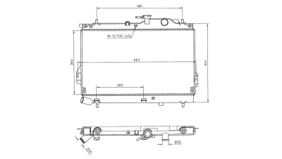 Radiator racire Hyundai Matrix (Fc), 06.2001-04.2008, Motorizare 1, 5 60kw Diesel, tip climatizare Cu/fara AC, cutie Manuala, dimensiune 622x360x18mm, Cu lipire fagure prin brazare, Original