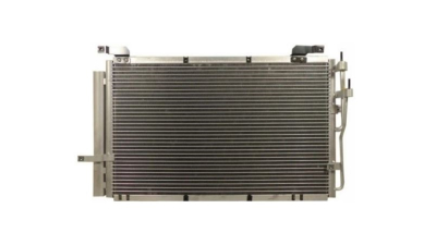 Condensator climatizare Hyundai Matrix, 04.2001-08.2010, motor 1.6, 76 kw; 1.8, 90 kw benzina, , full aluminiu brazat, 630(590)x390(350)x16 mm, cu uscator si filtru integrat