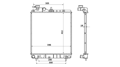Radiator racire Hyundai Atos Prime (Mx), 06.2005-2008, Motorizare 1, 1 46kw Benzina, tip climatizare Cu/fara AC, cutie Manuala, dimensiune 396x412x18mm, Cu lipire fagure prin brazare, Aftermarket