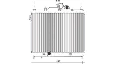 Radiator racire Hyundai Getz, 02.2003-10.2006, motor 1.5 CRDI, 60 kw, diesel, cutie manuala, cu/fara AC, 488x372x22 mm, aluminiu brazat/plastic, 
