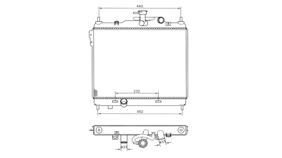 Radiator racire Hyundai Getz (Tb), 02.2003-10.2006, Motorizare 1, 5 Crdi 60kw Diesel, tip climatizare Cu/fara AC, cutie Manuala, dimensiune 495x372x19mm, Cu lipire fagure prin brazare, Original