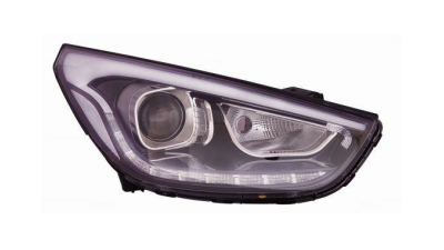 Far Hyundai Ix35 (Lm), 09.2013-2015, partea Dreapta, cu lumina timp de zi tip LED; HiR2+PY21W; electric; fara motor, DEPO