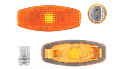 Lampa semnalizare laterala Hyundai H-100, 01.2004-; Santa Fe (Sm), 02.2001-03.2006; Kia K-2500/K-2700, 01.2005-, fata, Stanga = Dreapta, portocaliu, OE