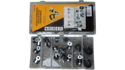 Set bride fixare conducte , inele cu garnitura cauciuc, 18 bucati , 1/4- 5/16- 3/8- 1/2 5/8 