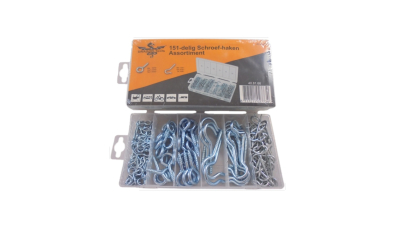 Set carlige metalice cu filet 151 buc, diverse marimi