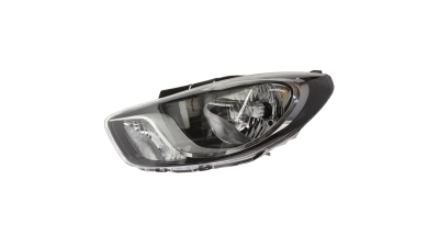 Far Hyundai I10 (PA), 04.2011-12.2013, partea Stanga, electric, cu motoras, negru, tip bec H4, Depo
