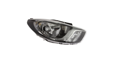 Far Hyundai I10 (PA), 04.2011-12.2013, partea Dreapta, electric, cu motoras, negru, tip bec H4, Depo
