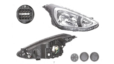 Far Hyundai I10 (Ba), 01.2014-, fata, Dreapta, H4+PY21W+W5W; electric; fara motoras, DEPO