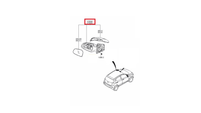 Oglinda usa exterioara HYUNDAI I10 (BA), 01.2014-, partea stanga, reglare electrica; carcasa grunduita; sticla convexa; geam cromat