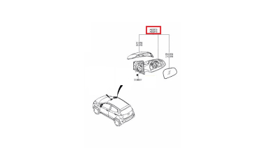 Oglinda usa exterioara HYUNDAI I10 (BA), 01.2014-, partea dreapta, reglare electrica; carcasa grunduita; sticla convexa; geam cromat
