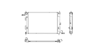 Radiator racire Kia Cee'd/Pro Ceed, 05.2012- ( 1,4 74kw; 1,6 99kw), Soul, 06.2011-2013 ( 1,6 103kw) Benzina, Manual, Cu/fara AC, 552x388x16, Cu lipire fagure prin brazare Aftermarket