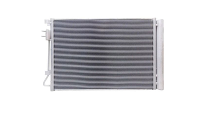 Condensator climatizare Hyundai I20, 03.2012-12.2015, motor 1.2, 62 kw benzina, cutie manuala, full aluminiu brazat, 555(525)x378(368)x16 mm, cu uscator si filtru integrat