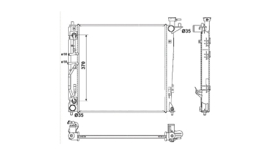 Radiator racire Hyundai Ix35 (Lm), 08.2009-, Kia Sportage (Sl), 06.2010-2015, Motorizare 2.0 Crdi 100/135kw Diesel, tip climatizare Cu/fara AC, cutie automata, tip Halla, dimensiune 485x480x16mm, Cu lipire fagure prin brazare, KOYO