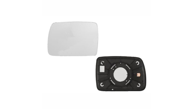 Geam oglinda exterioara cu suport fixare Kia Picanto (Sa), 01.2004-02.2008, partea Stanga, sticla convexa; geam cromat, Aftermarket
