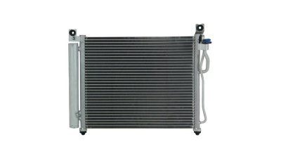 Condensator climatizare Kia Picanto, 04.2004-09.2007, motor 1.0, 45 kw benzina, 1.1 CRDI, 55 kw diesel, cutie manuala, full aluminiu brazat, 430(385)x330x17 mm, cu uscator si filtru integrat