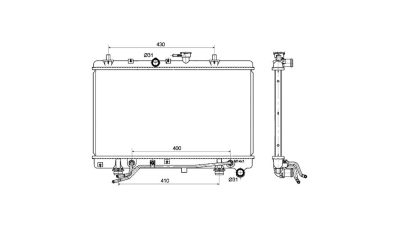 Radiator racire Kia Rio (Dc), 08.2002-02.2005, Motorizare 1, 3 60kw; 1, 5 72kw Benzina, tip climatizare Cu/fara AC, cutie automata, dimensiune 627x350x26mm, Cu lipire fagure prin brazare, Aftermarket