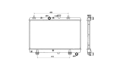 Radiator racire Kia Rio (Dc), 08.2002-02.2005, Motorizare 1, 3 60kw; 1, 5 72kw Benzina, tip climatizare Cu/fara AC, cutie Manuala, dimensiune 647x350x26mm, Cu lipire fagure prin brazare, Aftermarket