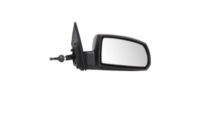 Oglinda usa exterioara Kia Rio (De), 01.2005-09.2011, partea Dreapta, ajustarea prin cablu; carcasa neagra; sticla convexa; geam cromat, Aftermarket