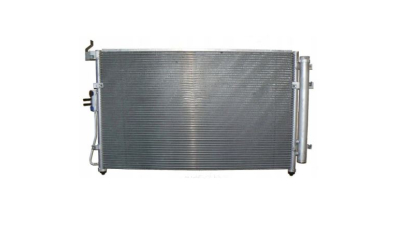 Condensator climatizare AC, KIA CARNIVAL/SEDONA, 01.2010-06.2015 motor 2.2 CRDI; 2.9 CRDI, aluminiu/ aluminiu brazat, 775(705)x445(430)x16 mm, cu uscator si filtru integrat