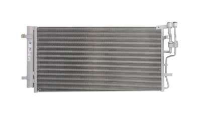 Condensator climatizare Kia Carens, 09.2006-02.2013, motor 2.0 CRDI, 103 kw diesel, cutie manuala/automata, aluminiu brazat/plastic, 692(645)x335x16 mm, cu uscator si filtru integrat