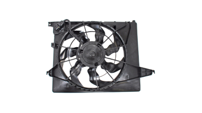GMV radiator electroventilator Hyundai Santa Fe (Cm), 2006-2012, Kia Sorento (Xm), 2009-2015, Motorizare 2, 4 128/129kw; 3, 5 V6 203/206kw Benzina, dimensiune 460mm, cu 3 pini, cu rezistor, plastic, Aftermarket