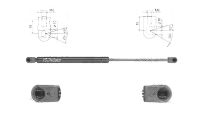 Amortizor capota spate, echilibror haion Kia Ceed (Eu), 03.2013-, Stanga = Dreapta, Lungime, Cursa, Forta: 433 mm, 166 mm, 395 N, Hatchback