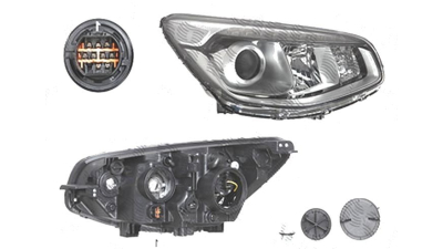 Far Kia Soul (Am), 07.2013-, fata, Dreapta, lense; cu LED daytime running light; H7+H7+PY21W; electric; fara motoras, DEPO
