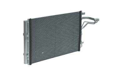 Condensator climatizare Kia Soul (PS), 02.2014-2019, motor 1.6, 97 kw; 2.0, 113 kw benzina, cutie manuala/automata, full aluminiu brazat, 610(570)x390(370)x16 mm, cu uscator si filtru integrat