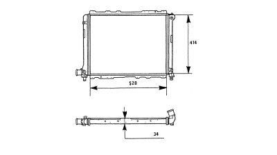 Radiator racire Lancia Kappa, 1994-12.2001, Motorizare 2.0 114kw; 2, 4 129kw Benzina, tip climatizare fara AC, cutie Manuala, dimensiune 520x414x34mm, Cu lipire fagure mecanica, Original (VALEO)