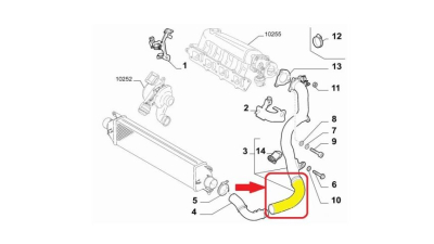Furtun intercooler, supraalimentare Fiat Bravo 2007-; Lancia Delta 2008-, diametru 49/55 mm, cauciuc, BestAutoVest 4208PT-1