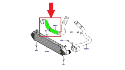 Furtun intercooler, supraalimentare Land Rover Freelander 2006-, diametru 57/68 mm, cauciuc, lung, BestAutoVest 4312PT-1