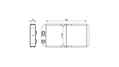 Radiator Incalzire Land Rover Discovery, 1996-12.1998, motor 2.0, 3.5 V8, 3.9 V8, 4.6 V8, benzina, 2.5 TDI, diesel, cutie manuala, aluminiu brazat/aluminiu, 260x143x22 mm, 